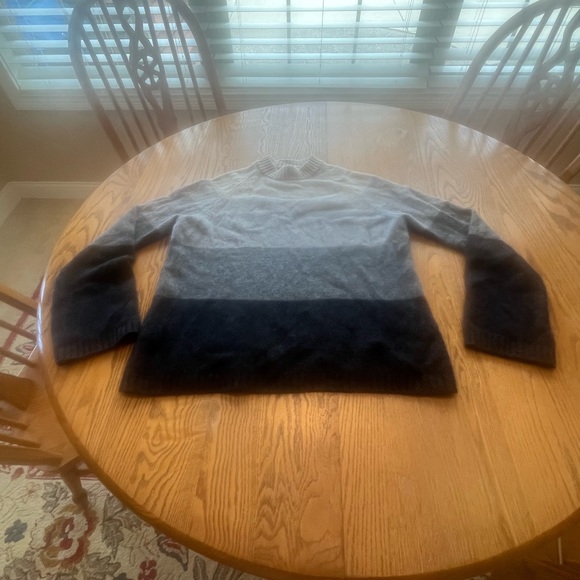 Max Studio Sweaters - LAST CALL Max Studio 100% 2 Ply Cashmere Gray Color Block Mock Neck Sweater M